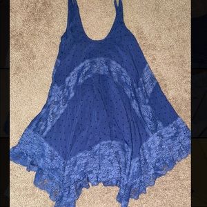 Free People blue lace dress size XS petite